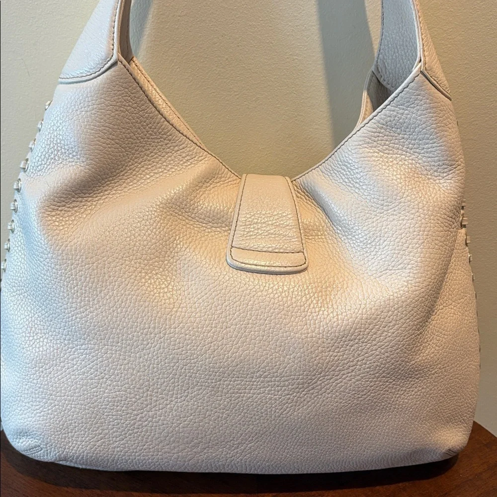 Dooney & Bourke Vintage Shoulder Bag  pebbled leather  Cream/gold tone  lace up
